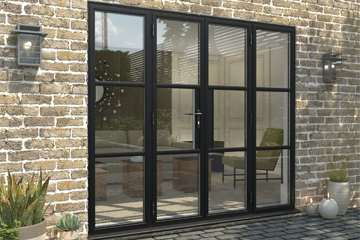 3 Leaf Black French Door